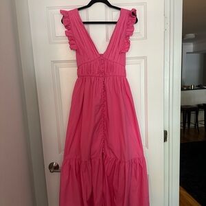 Pink Ruffled Maxi Dress